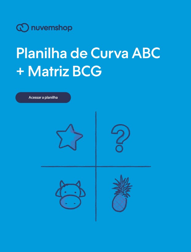 capa da planilha de curva ABC + matriz BCG
