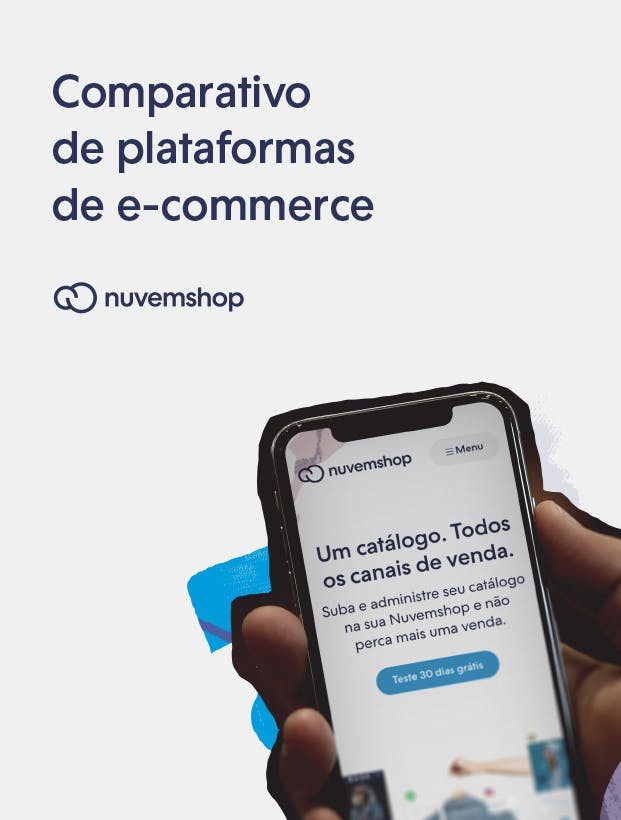 tela de celular com comparativo de plataformas de e-commerce
