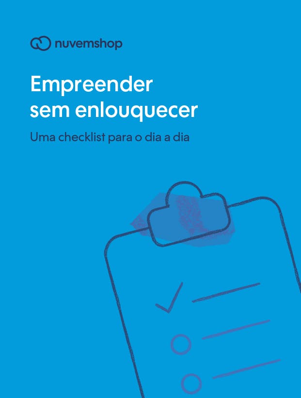 capa do checklist de como emprrender online, com a ilustração de uma prancheta com checklist desenhada