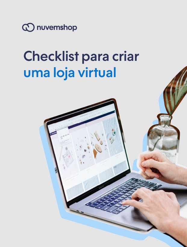 capa de como vender online checklist com a imagem da tela de um notebook e duas mãos digitando