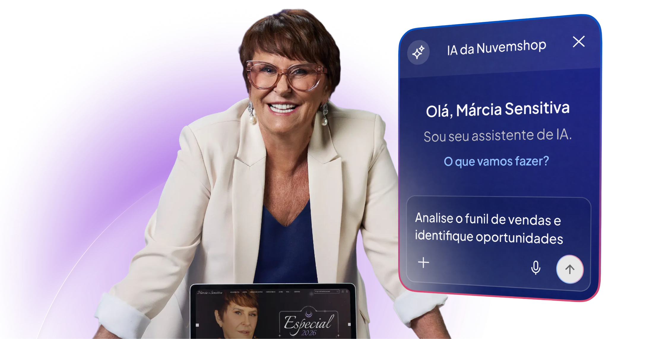 Márcia Sensitiva com a IA da Nuvemshop